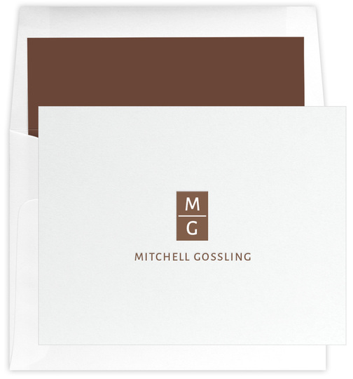 Stacked Initials Letterpress Folded Note Cards